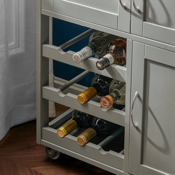 Bottle Rays FKW45, serveringsvogn/køkkenvogn, fritstående, mørkegrå, til køkken, stue og spisestue