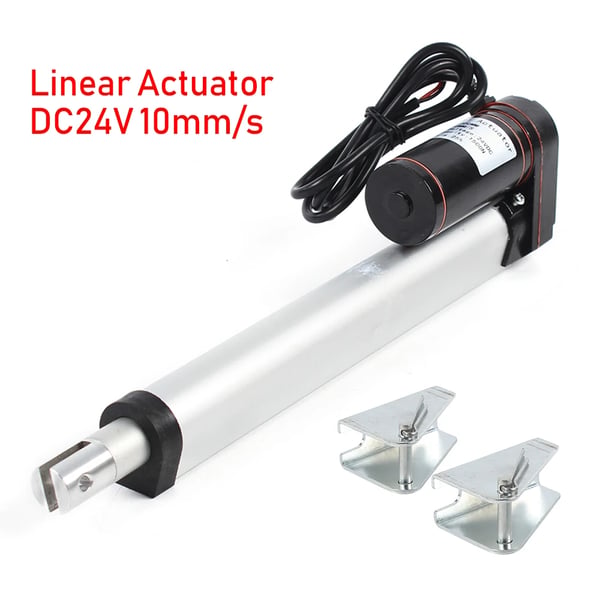 Elektrisk lineær aktuator - DC-motor - Monteringsbeslag medfølger - Holdbar konstruktion - Kraftig ydelse - Sikkerhedsfunktioner - Sølv
