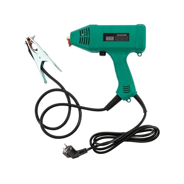 Bärbar handhållen svets - MMA pinnsvets - 220 V - 3000 W - 40% arbetsintervall - Ø 1,6–3,2 mm elektroder - 2 m kabel - Set med skyddsmask - Khaki