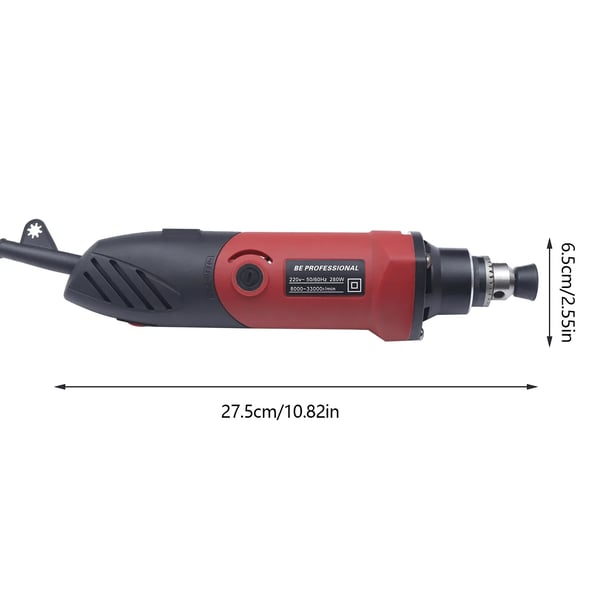Sähköhiomakone - Kiillotuskone - 280 W - 26 000 r/min - Kompakti käsikäyttöinen - Hiontaan ja kiillotukseen - Punainen