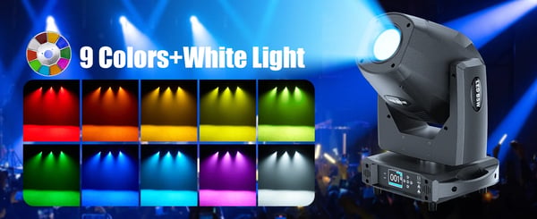 LED Moving Head Scenelys - 200W Beam - Hvid LED - DMX512/RDM 18 Kanaler - Auto/Lyd/Master-Slave - 90–240V - EU-stik