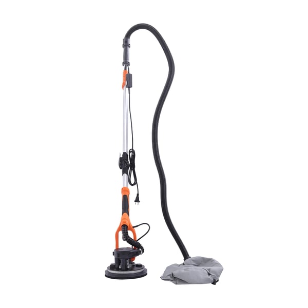 Elektrisk gipssliber - Væg- og loftsliber - 850 W - 6 Hastigheder 800–1800 o/min - LED - Støvopsamling med pose - 0–90° Hoved - 220 V - Orange