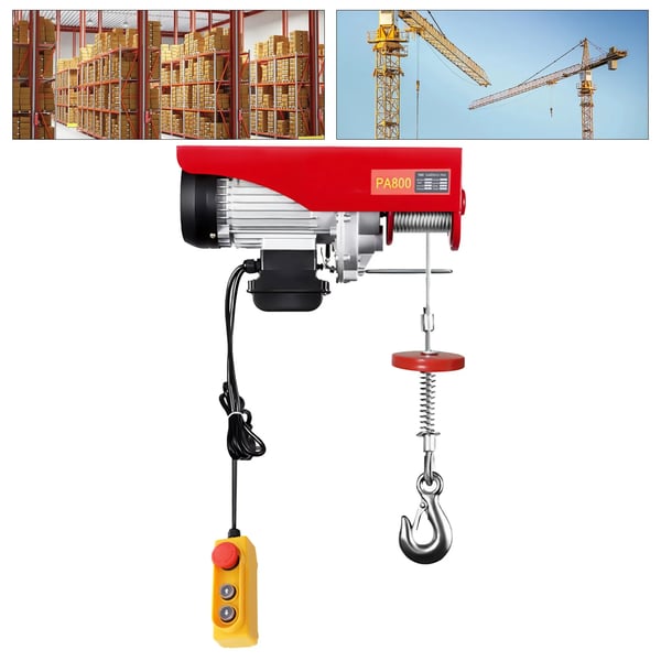 Elektrisk spil - Kædetalje - 220 V - 1300 W Motor - Løftekapacitet 800 kg - Rød