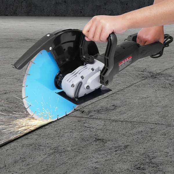 Elektrisk beton-/murstensskærer - Skæresav - Klinge Ø 35,6 cm - Skæredybde 135 mm - 3600 o/min - 220 V EU-stik - Max 5800 W - Blå