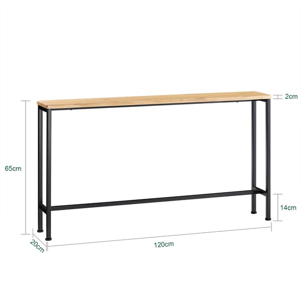 FSB19, vintage konsolbord i metal, smalt entrébord/sidebord, anden farve