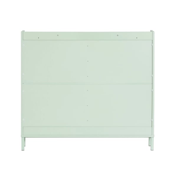 FSR100 skoskab, 4 klaplåger, 8 hylder, smalt design, lysegrøn