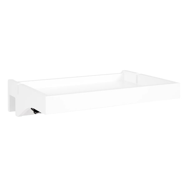 NKD01 sänghylla, klämmonterad bambubricka med kabelspår, B×H×D ca. 36×9×25 cm, vit