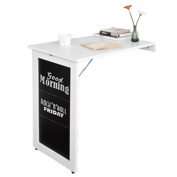 FWT20-W vægklapbord, spise-/køkkenbord med memoboard, 50x76x75 cm, hvid