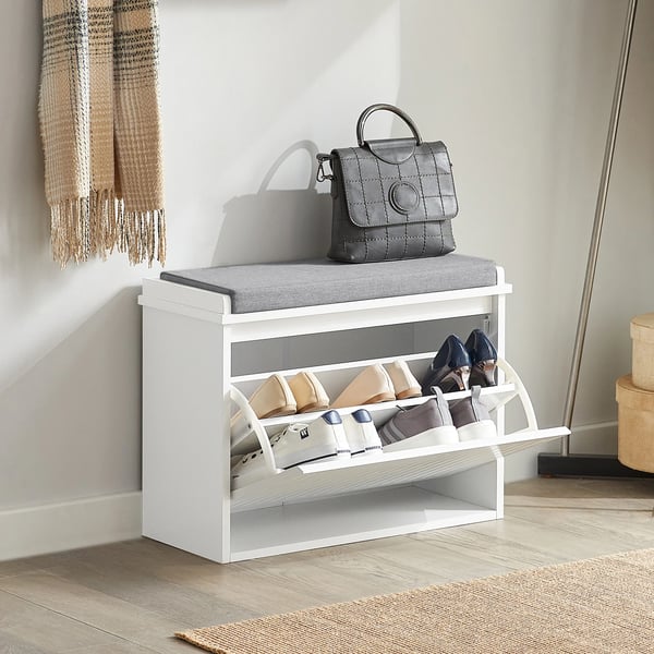 FSR98, Skobænk med klap og sædepude, 62×46×26 cm, hvid