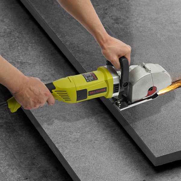 Seinäjyrsin - Urajyrsin - 125 mm Terä - 4000 W - 0–37 mm Uransyvyys - Jopa 33 mm Leveys - EU-pistoke - 5 Terää - Vaaleanvihreä