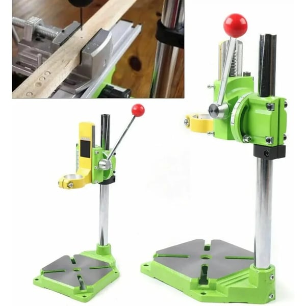 Professionellt borrstativ - Borrguide för handborrmaskin - 90° Vridning - Höjd 490 mm - Max borrdjup 60 mm - Bas 220×160 mm - Järn