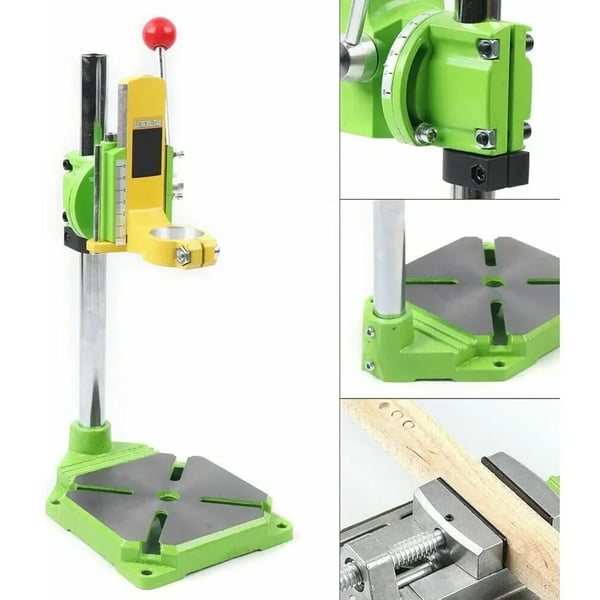 Professionellt borrstativ - Borrguide för handborrmaskin - 90° Vridning - Höjd 490 mm - Max borrdjup 60 mm - Bas 220×160 mm - Järn