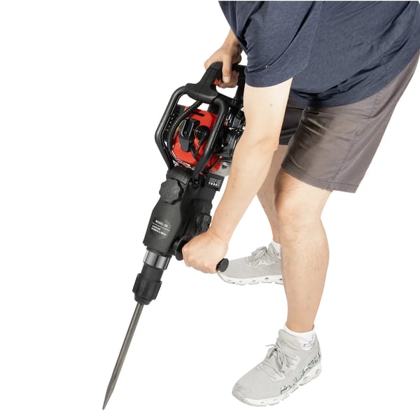 Nedbrydningshammer - Benzindrevet 33 cm³ 2-takt - Effekt 1000 W - Slagenergi 30 J - Slagfrekvens 2300–4000/min - Håndstart - Sort