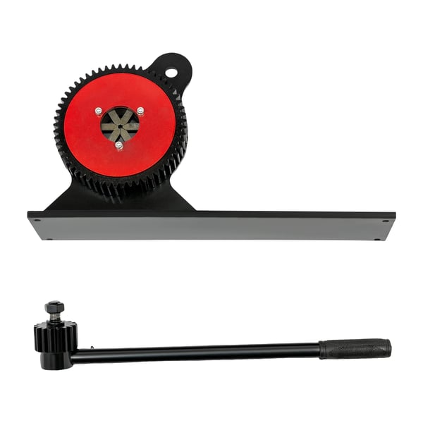 Rørbukker - Manuel Rørbøjningsmaskine - Til PVC-rør 6–32 mm - Kraftig Løftestang - Seks Dorne - Plade 45,5×10 cm, 10 mm - Rød