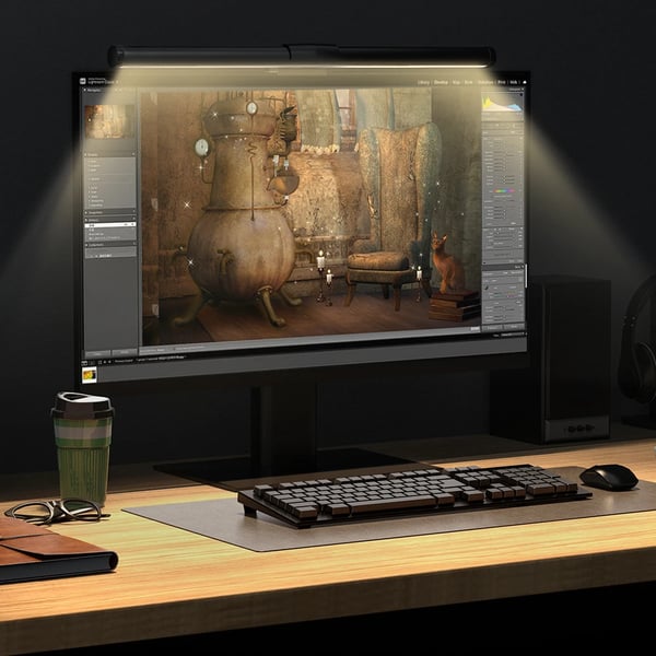 Monitor Light Bar skærmlampe - BW-CML2 Air - Genopladeligt batteri - ≤60 lm - Blinkefunktion - Til computerskærm - Øjenbeskyttelse