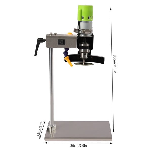Glas- og vinflaskeskærer - Elektrisk 150 W - 60 mm klinge - 6000 o/min kobbermotor - Lavt støjniveau - Rustfrit stål - 13×20×30 cm - Grøn