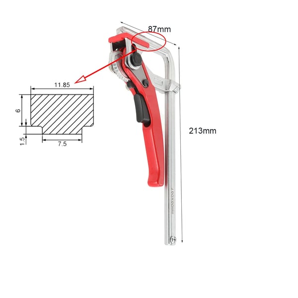 Ohjainkiskon puristimet 2 kpl - F-puristin - Koko 160×60 mm - Pikakiristys - MFT- ja ohjainkiskojärjestelmälle - Puutöihin