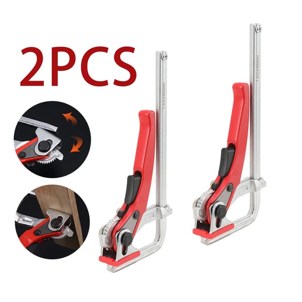 Ohjainkiskon puristimet 2 kpl - F-puristin - Koko 160×60 mm - Pikakiristys - MFT- ja ohjainkiskojärjestelmälle - Puutöihin
