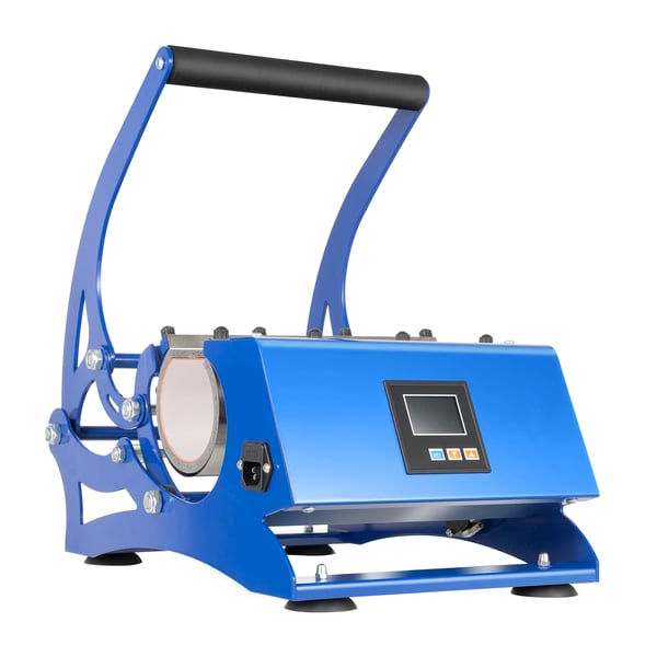 Krus varmepresse - 6‑i‑1 maskine - 500 W 220 V - Udskiftelige underlag - Skridsikre fødder - Metalkonstruktion - Blå