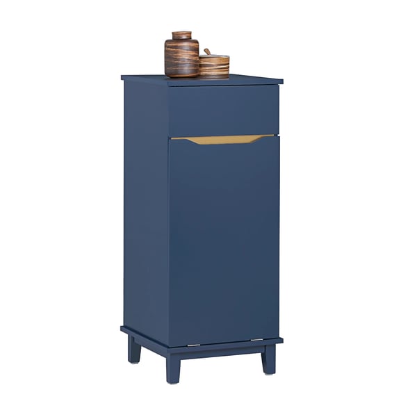 BZR114-B vasketøjsskab, udklappelig vasketøjspose, til badeværelse, DEEP BLUE