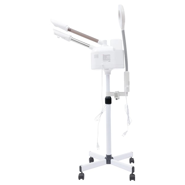 Ansigtsdamper med LED-lupelampe - 3-i-1 - Varm og kold damp - Effekt 750 W - Vandtank 1000 ml - Drift 30 min - EU-stik - Flerfarvet