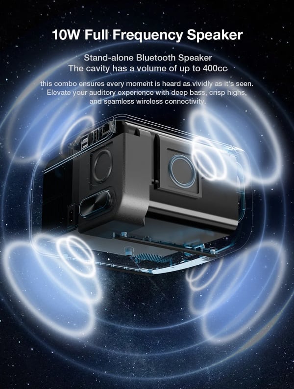 V9 - LED-projektori - 1080p Full HD - 1000 ANSI lumen - Wi‑Fi 6 - Bluetooth 5.0 - Automaattinen trapetsikorjaus - AC- ja DC-virtalähde