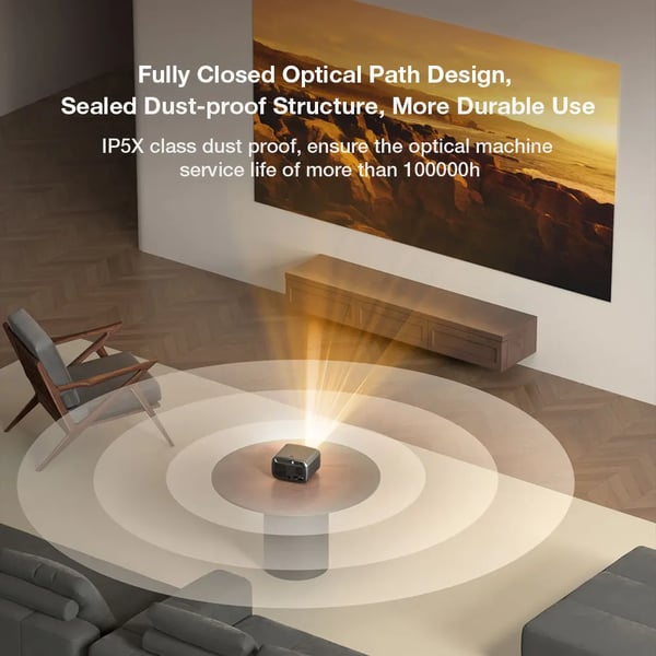 V9 - LED-projektori - 1080p Full HD - 1000 ANSI lumen - Wi‑Fi 6 - Bluetooth 5.0 - Automaattinen trapetsikorjaus - AC- ja DC-virtalähde
