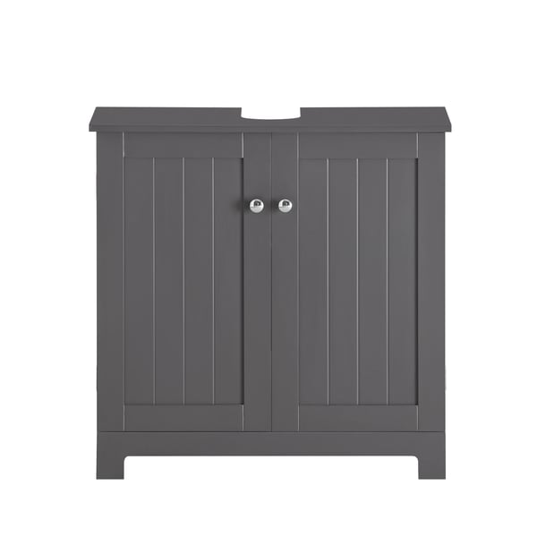 Badeværelsesskab - Underskab til håndvask - 60×60×30 cm - Selvmontering - Mørkegrå