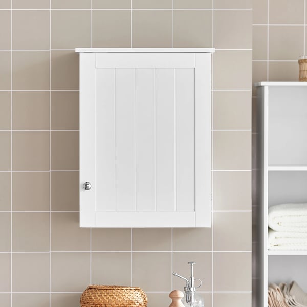 BZR19-W Seinäkaappi, 1-ovinen, valkoinen, n. 40×52×23 cm, kylpyhuoneeseen/keittiöön/lääkekaapiksi