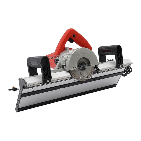 Laattaviistekone - Käsikäyttöinen - 43° viiste - 1200 W - 116 mm terä - 13 000 r/min - Pölytön 3,8 m letku - EU/US‑pistoke - Punainen