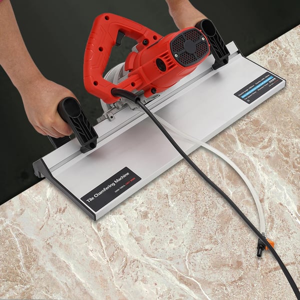 Laattaviistekone - Käsikäyttöinen - 43° viiste - 1200 W - 116 mm terä - 13 000 r/min - Pölytön 3,8 m letku - EU/US‑pistoke - Punainen