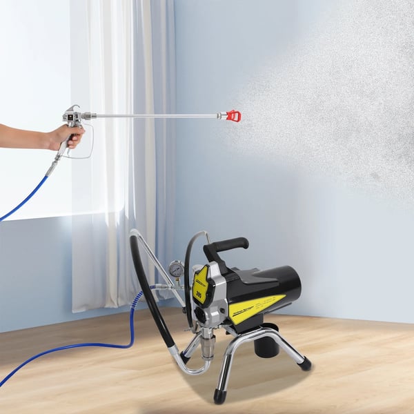 Airless malersprøjte - Højtryks sprøjtemaskine - 1800W 3300 psi - Elektrisk 220V EU-stik - Forlængerarm & sprøjtepistol - Sort