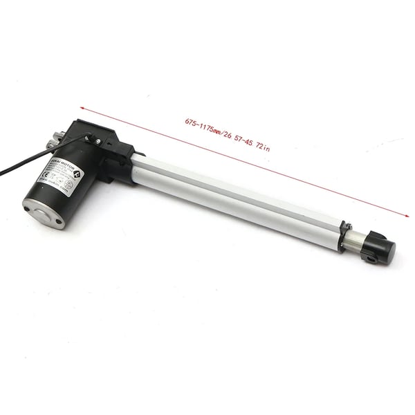 Elektrisk lineær aktuator - 12V DC - Slaglængde 500 mm - 6000 N tryk/4000 N træk - 5 mm/s - 48 dB - IP44 - Sort
