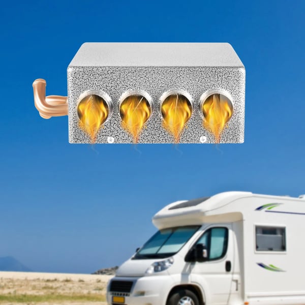 12V universal bilvarmer, bærbar, hurtig opvarmning, trinløs justering, til bil/lastbil/båd/autocamper, sølv