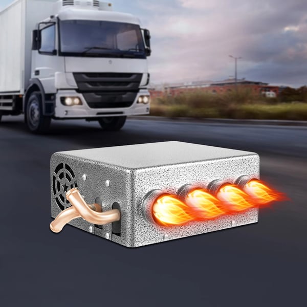 12V universal bilvarmer, bærbar, hurtig opvarmning, trinløs justering, til bil/lastbil/båd/autocamper, sølv