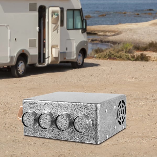 12V universal bilvarmer, bærbar, hurtig opvarmning, trinløs justering, til bil/lastbil/båd/autocamper, sølv