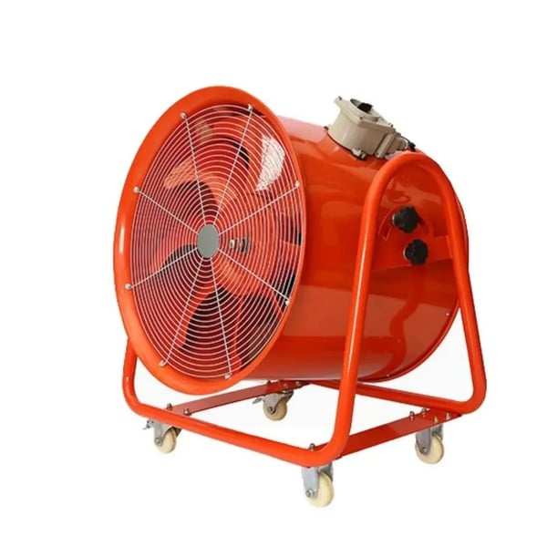 Aksial Ventilator - Eksplosionssikker Udsugningsblæser - 46 cm - 7800 m³/t - Til Sprøjtekabine/Maledampe - Orange