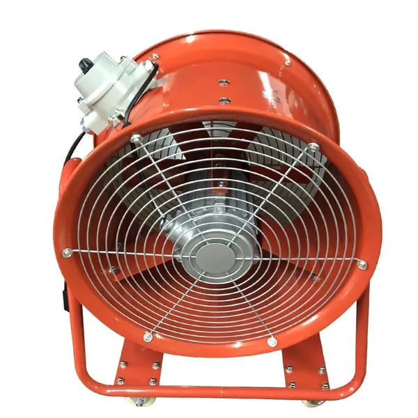 Aksial Ventilator - Eksplosionssikker Udsugningsblæser - 46 cm - 7800 m³/t - Til Sprøjtekabine/Maledampe - Orange