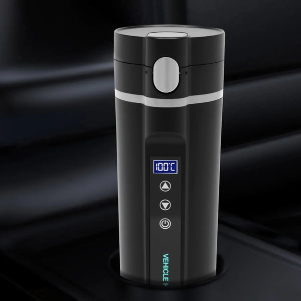 Auton vedenkeitin - Sähköinen matkatermos - 24V DC - 450 ml - 70-100 W - BPA-vapaa - Keltainen