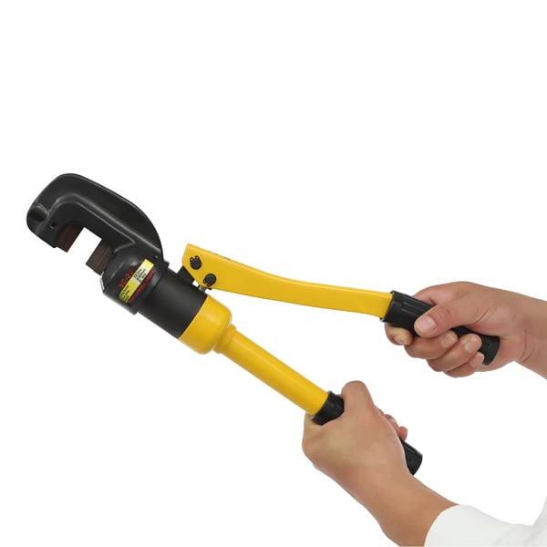 Hydraulinen raudoitusleikkuri - Leikkaustyökalu - 4–22 mm Kapasiteetti - 13 t/13000 kg - C-mallinen pää - Nopea muotin vaihto - Keltainen