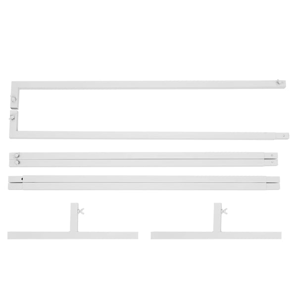 Bryllupsbue - Kvadratisk Baggrundsstativ - Mål 200 x 200 cm - Justerbar Højde - Metal - Fritstående - Hvid