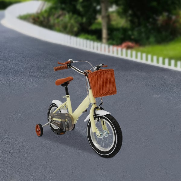 Børnecykel 12 tommer, balance- og pedallæring, kulstofstål, hvid, 2–4 år, maks. 40 kg