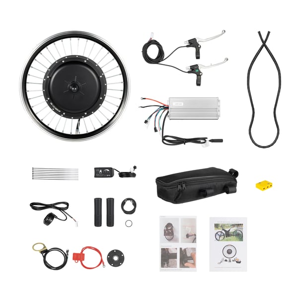 Sähköpyörän muunnossarja - Etupyörän napamoottori 50,8 cm - 1000 W - E-bike konversiosarja - Musta