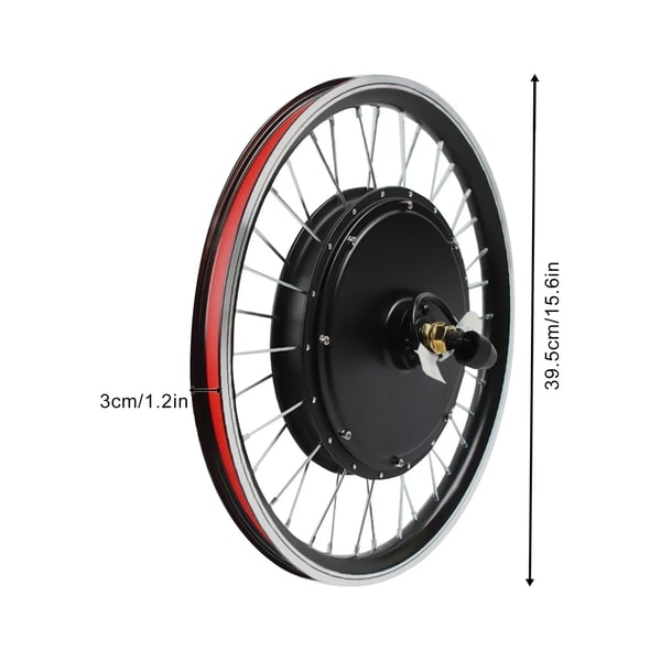 Elcykel konverteringssæt - Forhjul navmotor 50,8 cm - 1000 W - E-bike ombygningssæt - Sort