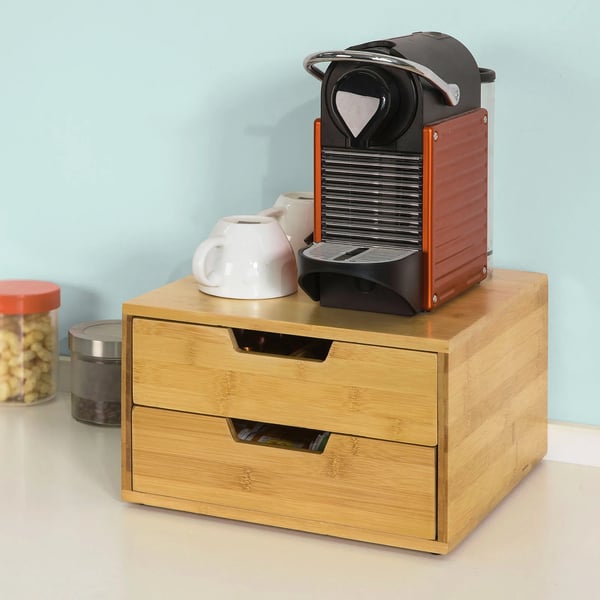 FRG82-N, kaffekapselboks med skuffer, farve Coffee, BxDxH 30×18×31 cm