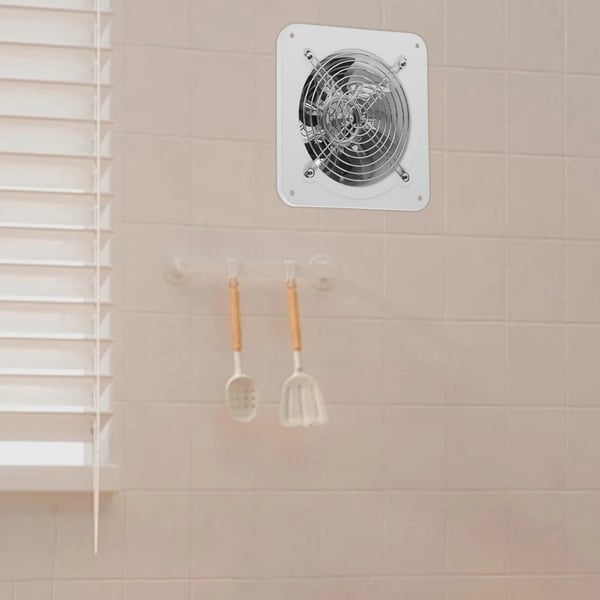 Poistopuhallin - Seinään asennettava 15 cm - Keittiö/Kylpyhuone - Takaiskuventtiili - Verkkovirta 220V 40W - Nopeus 2600 r/min - Hiljainen - Valkoinen