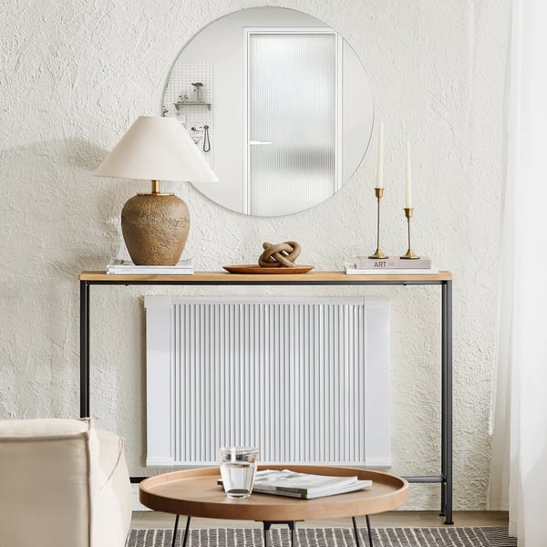 FSB19-L-E, vintage konsolipöytä eteiseen, metallirunko, 120×81×20 cm, Dark Khaki