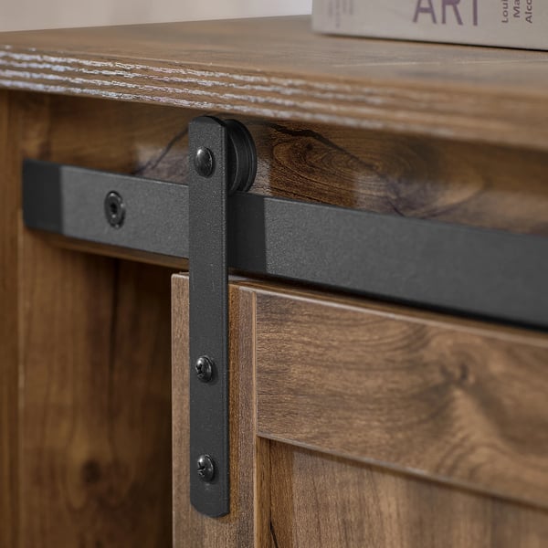 FSB59, sideboard med skydedør, smalt skoskab/opbevaringsskab, farve: Chocolate