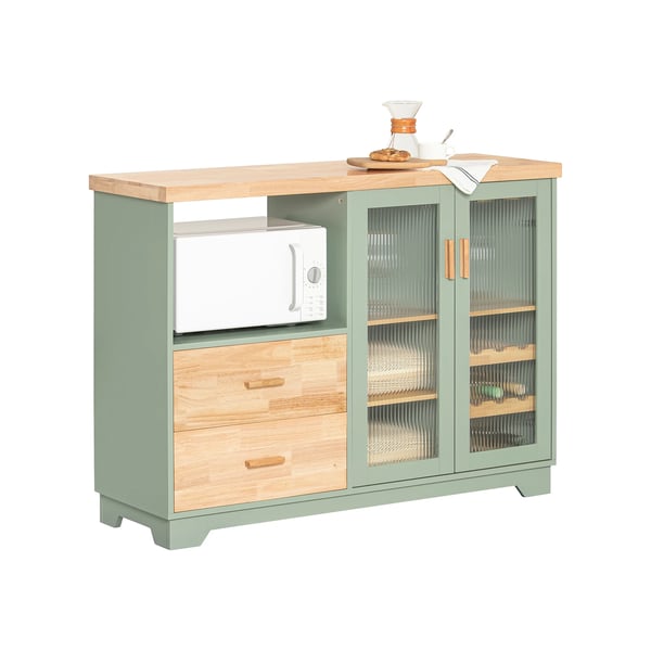 FSB81 Buffet-sideboard, skab med 2 glaslåger, grøn