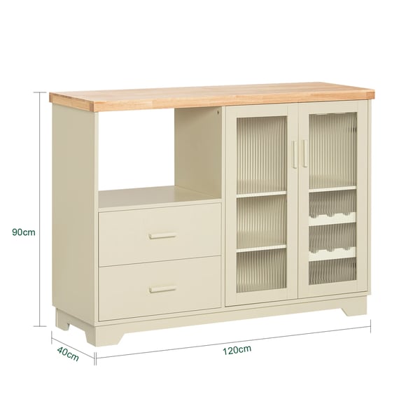 FSB81 Buffet-sideboard, skab med 2 glaslåger, grøn